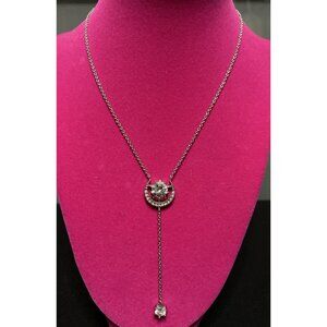 Park Lane Ophelia Swarovski & CZ Rhodium Silver Plated Dangle Chain Necklace